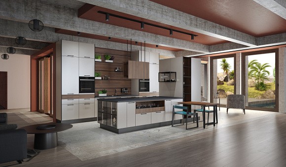 Бежевая кухня в Нальчике