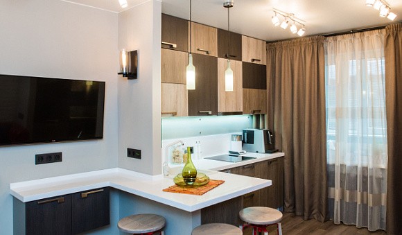 Коричневая кухня в Клину