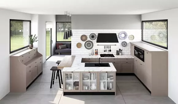 Бежевая кухня в Санкт-Петербурге