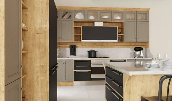 Серая кухня в Клину