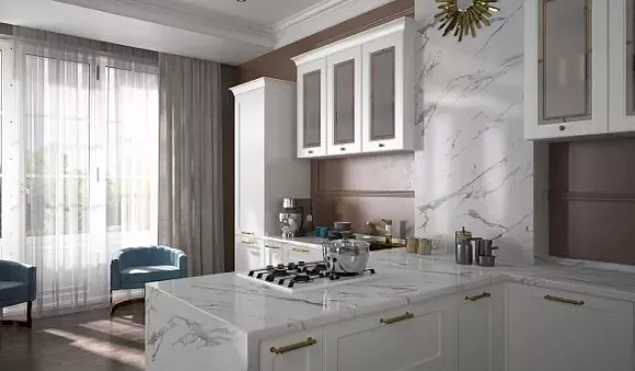 Серая кухня в Клину