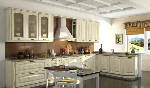 Бежевая кухня в Санкт-Петербурге