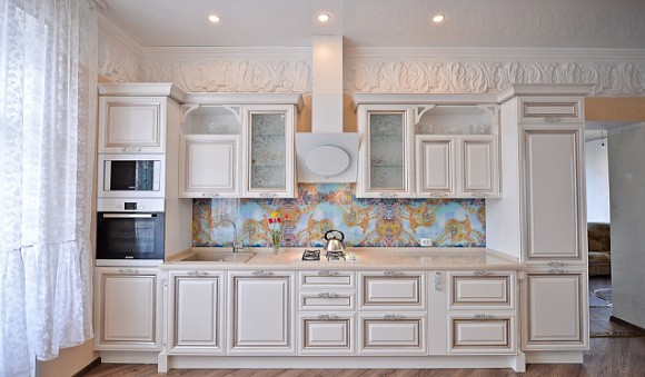 Бежевая кухня в Санкт-Петербурге