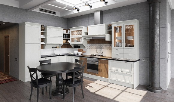 Интерьер светлой кухни в скандинавском стиле