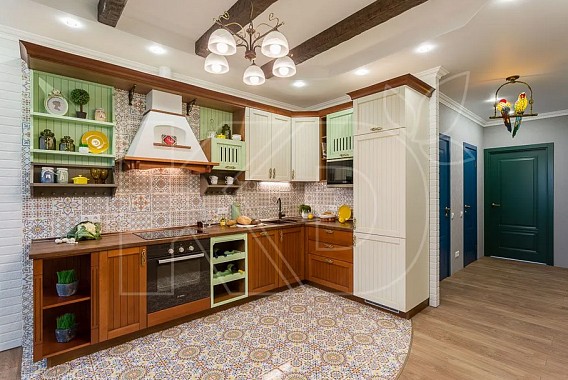 Салатовые угловые кухни